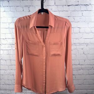 👚 Express Soft Coral Portofino Blouse – Size S